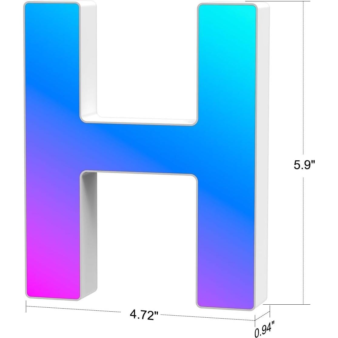 Letras Iluminadas USB Kangtaixin - Luz LED Cambiante H