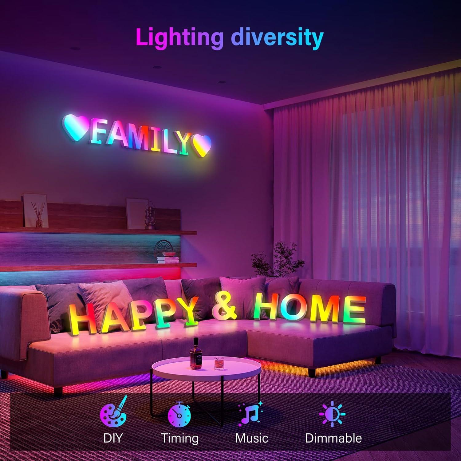 Letras Iluminadas USB Kangtaixin - Luz LED Cambiante H