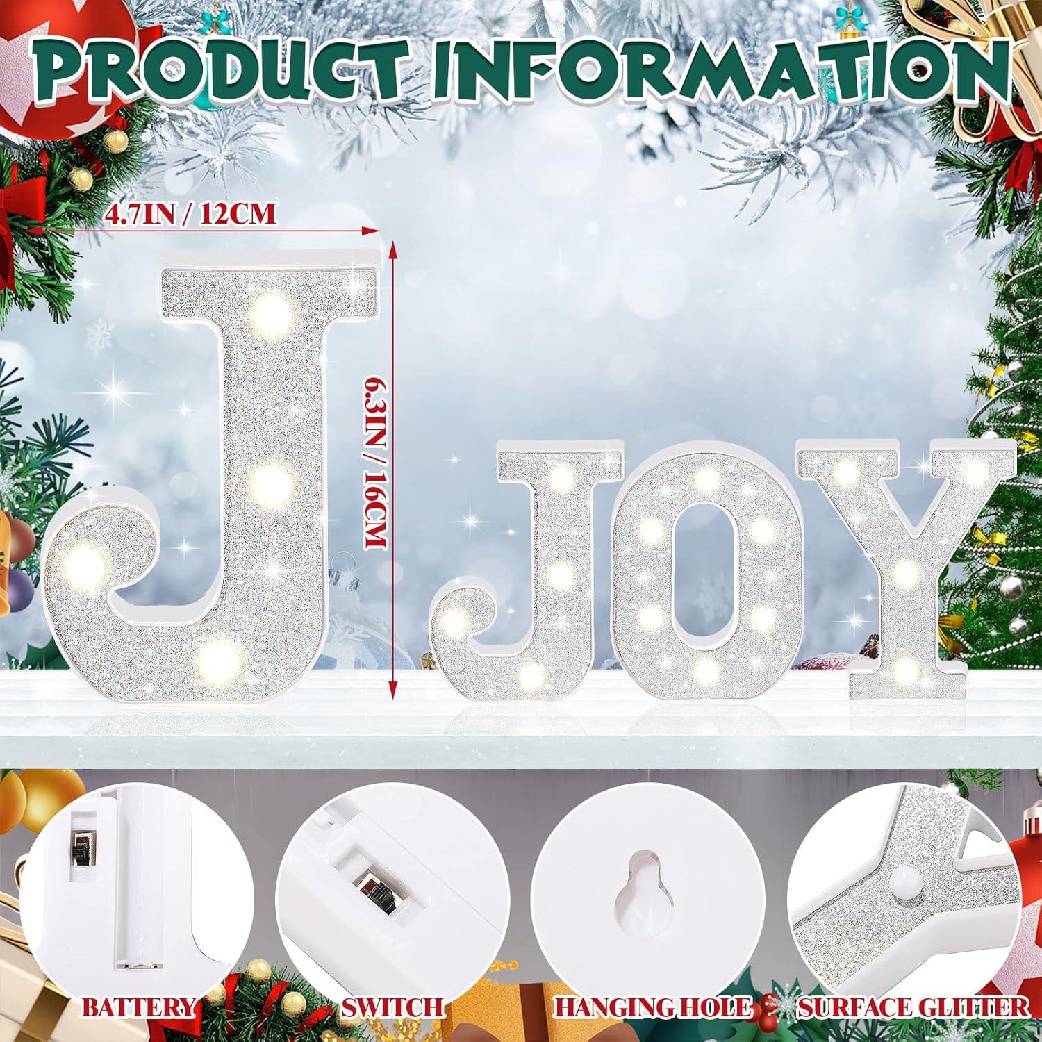 Luces LED Letras Marquee Navidad Joy 16 cm Roowest