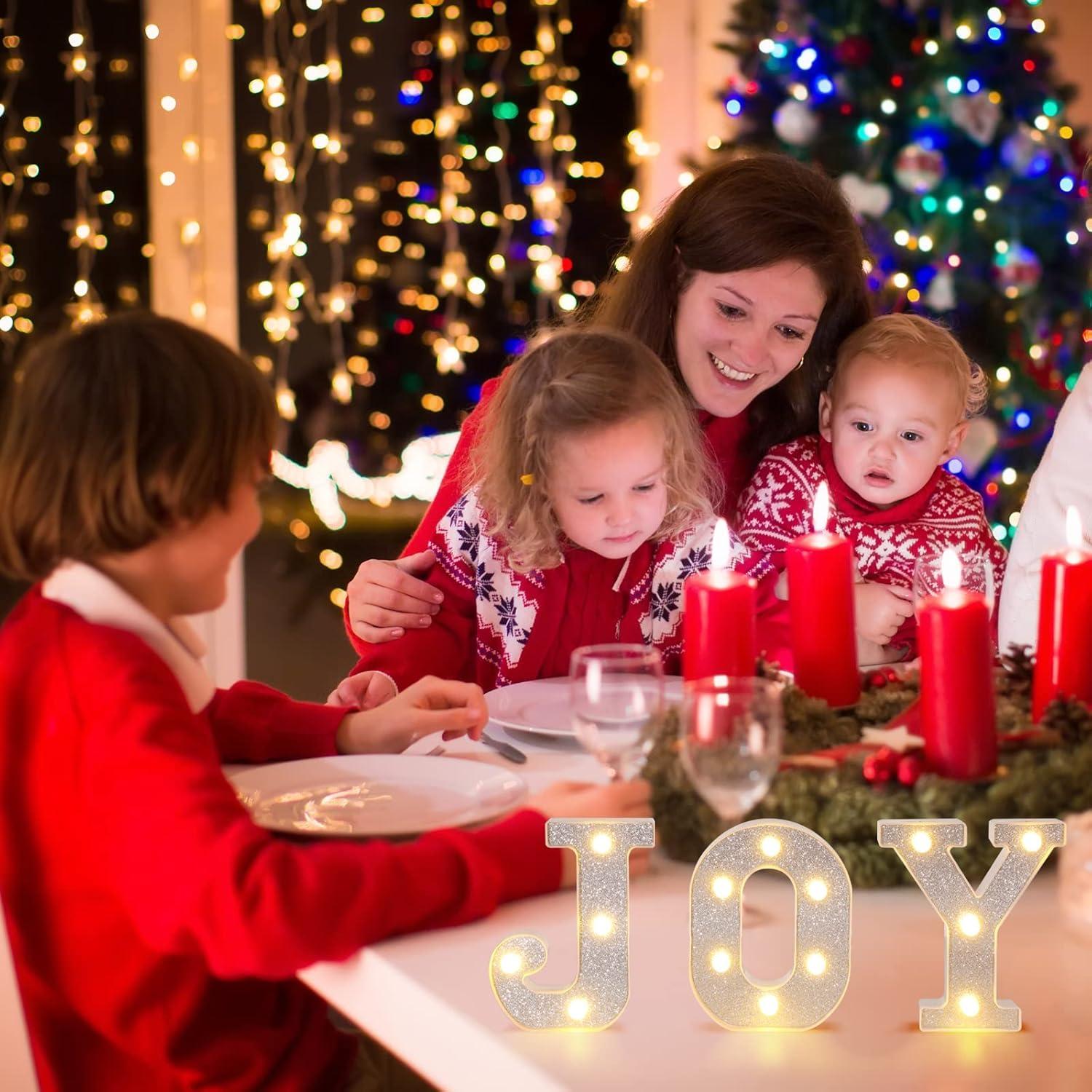 Luces LED Letras Marquee Navidad Joy 16 cm Roowest