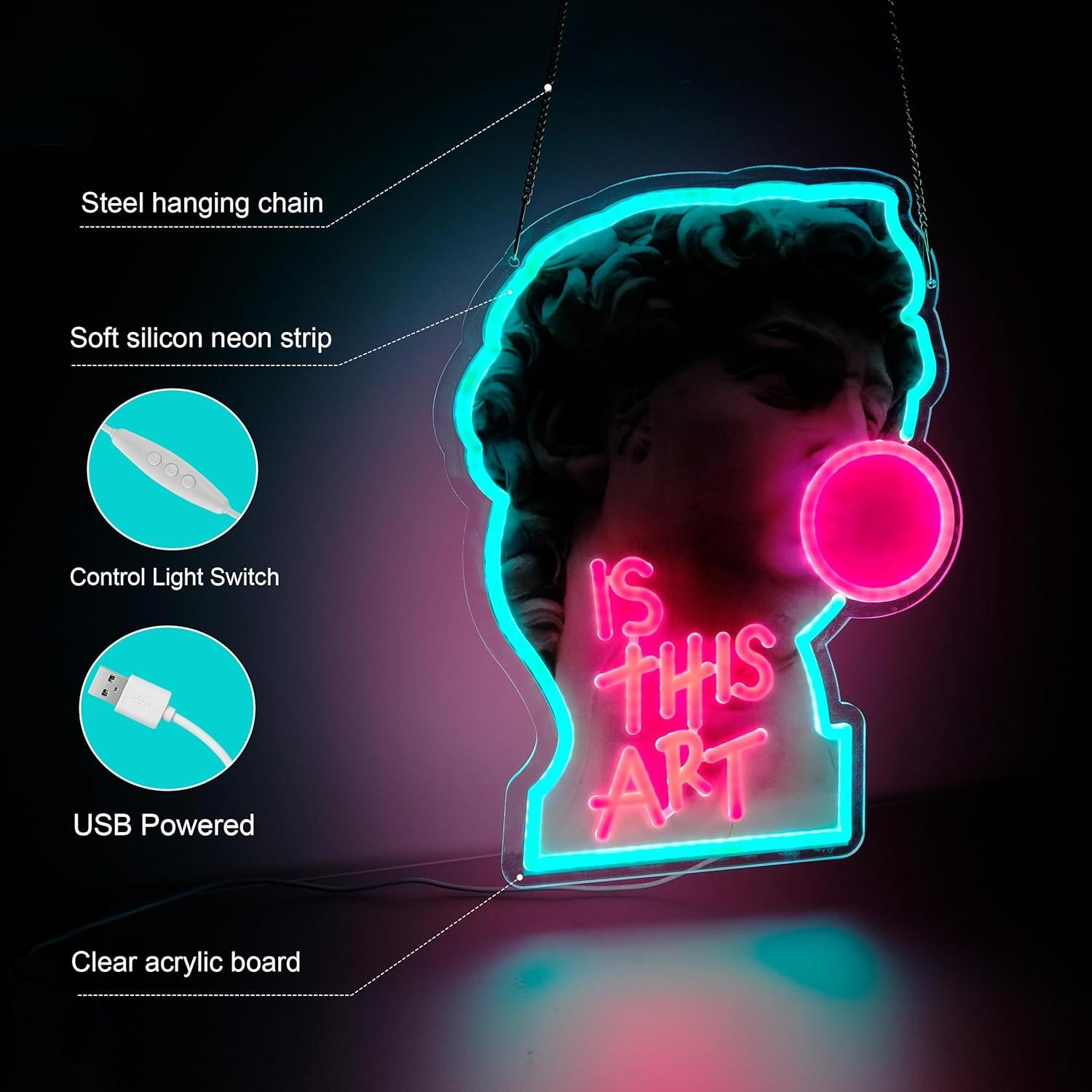 Letrero de Neón LED PIPROX Verde 43x33 cm para Bar y Dormitorio