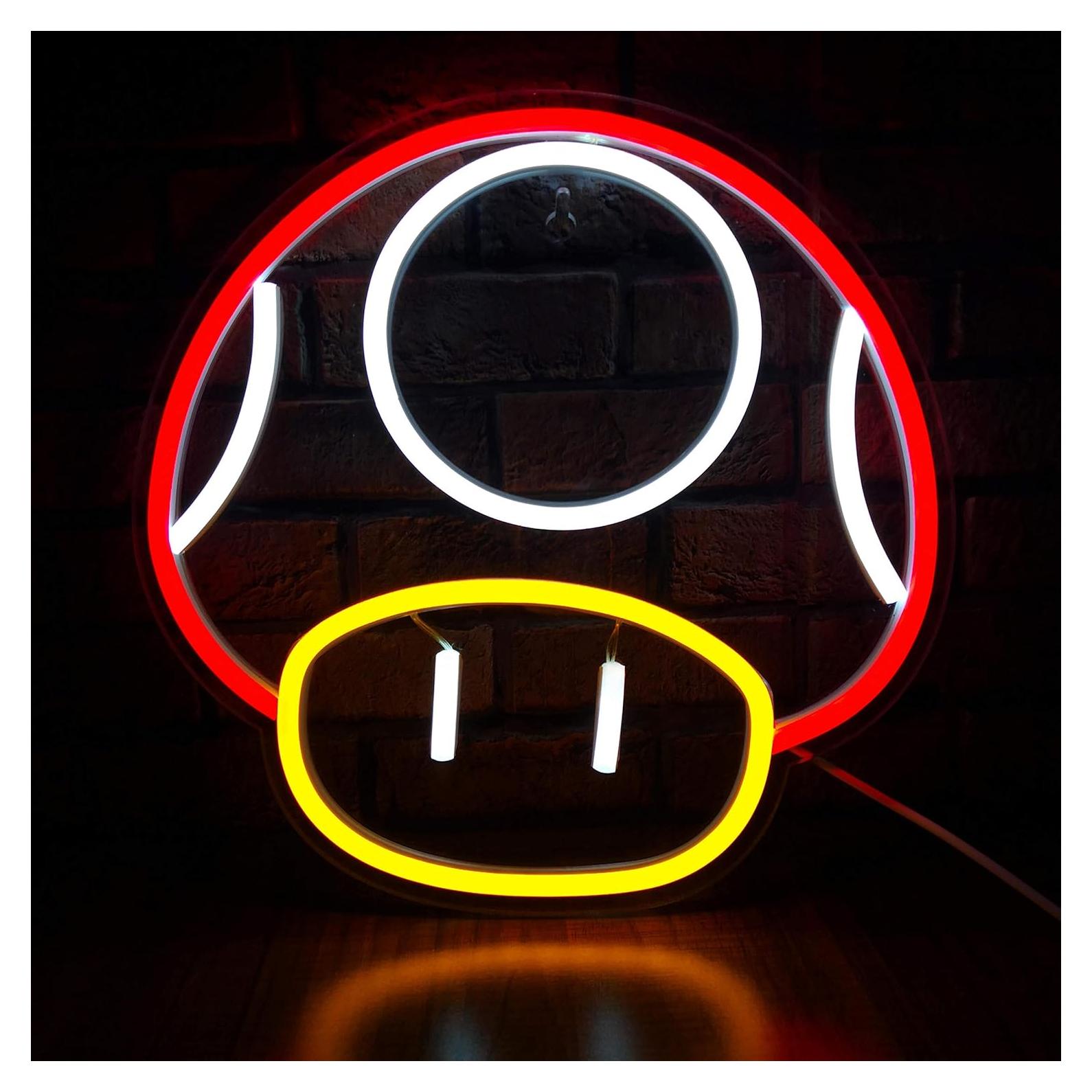 Luz de Neón LED Heliwey Hongo Rojo 30x25 cm para Juegos