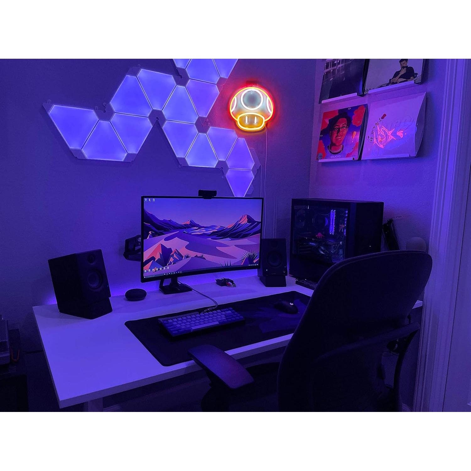 Luz de Neón LED Heliwey Hongo Rojo 30x25 cm para Juegos