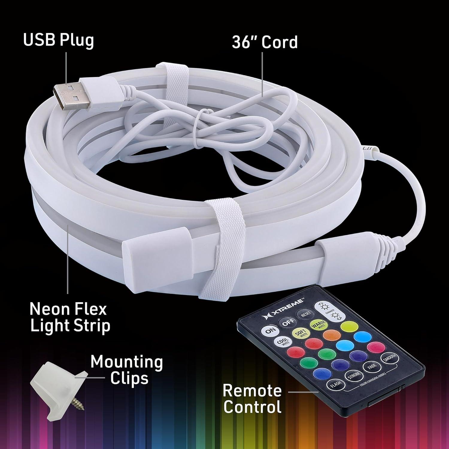 Tira LED Multicolor Flexible 1.98m Xtreme con Control Remoto