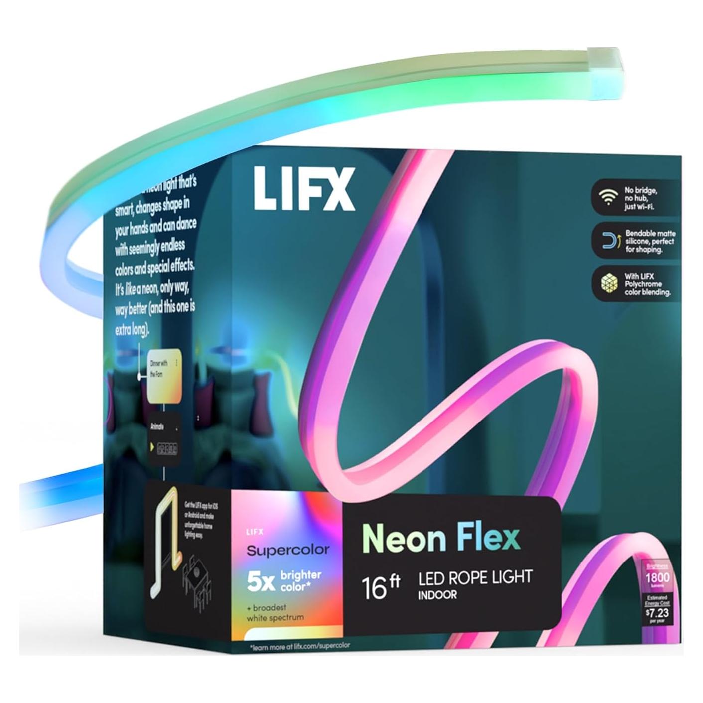 Flexo Neón LIFX 4.88m Luz LED Inteligente 1800 Lúmenes