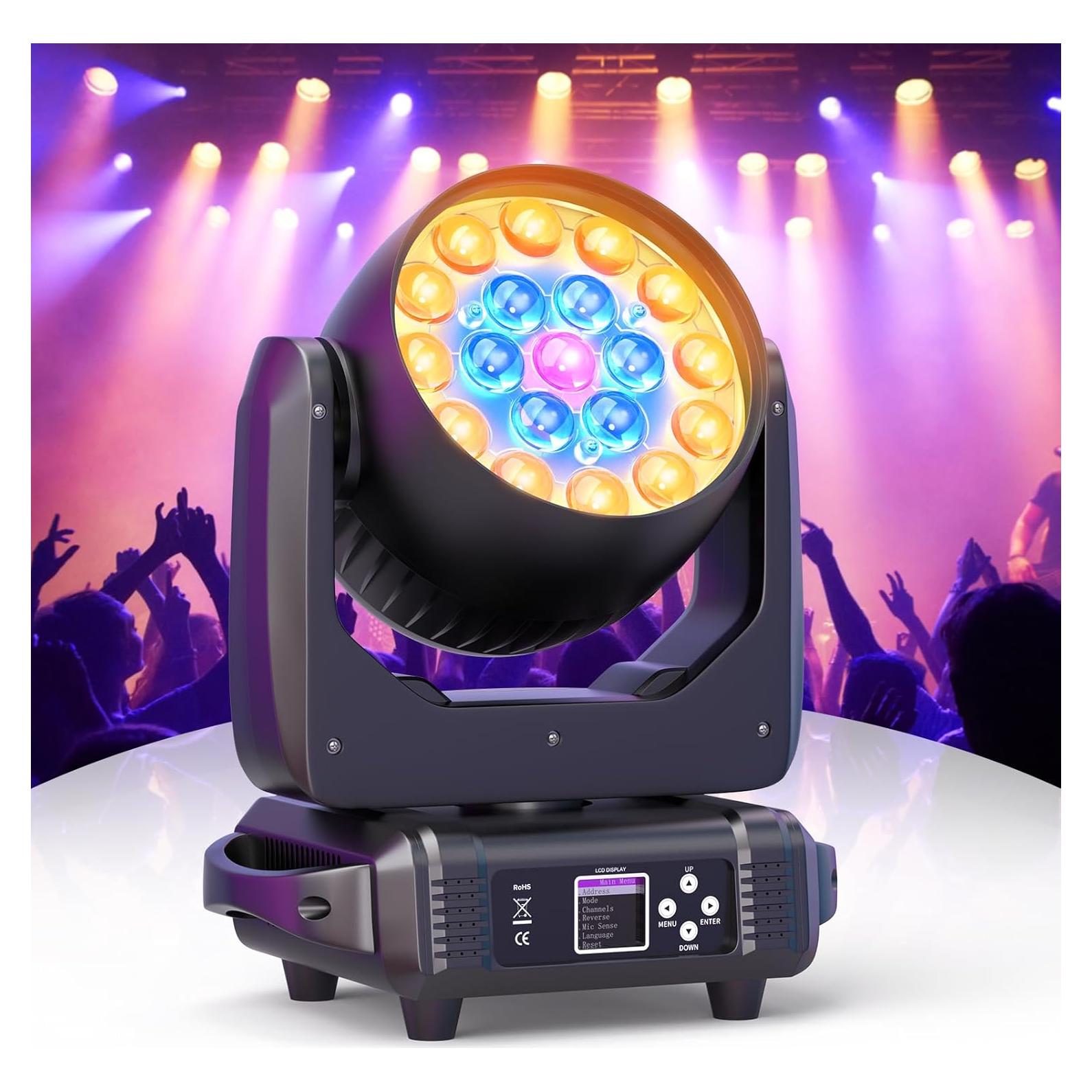 HOLDLAMP Luz de Cabeza Móvil 19x15W RGBW DMX para Eventos