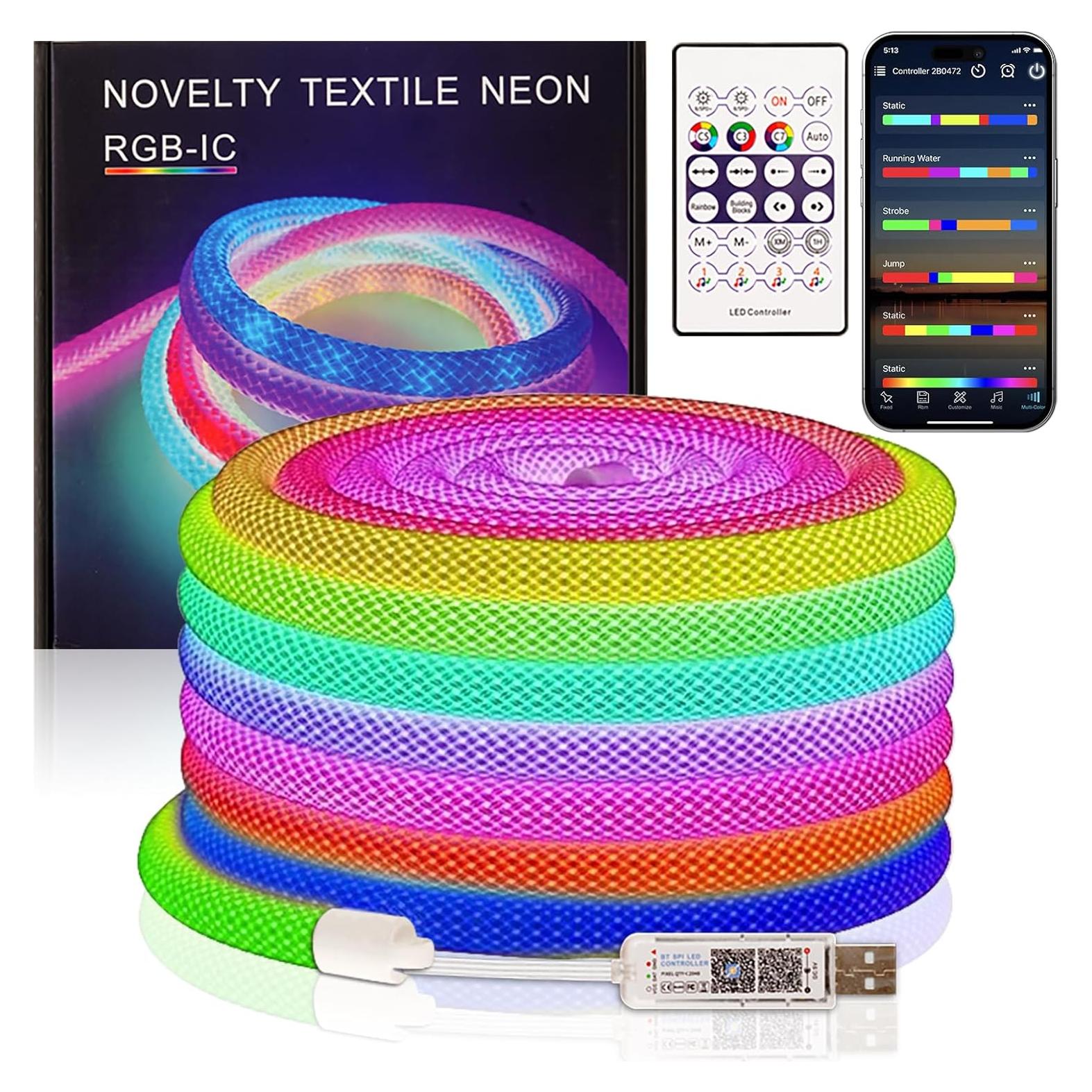 Tira de LED Neón RGB+IC 1m TK99SW Flexible a Prueba de Agua