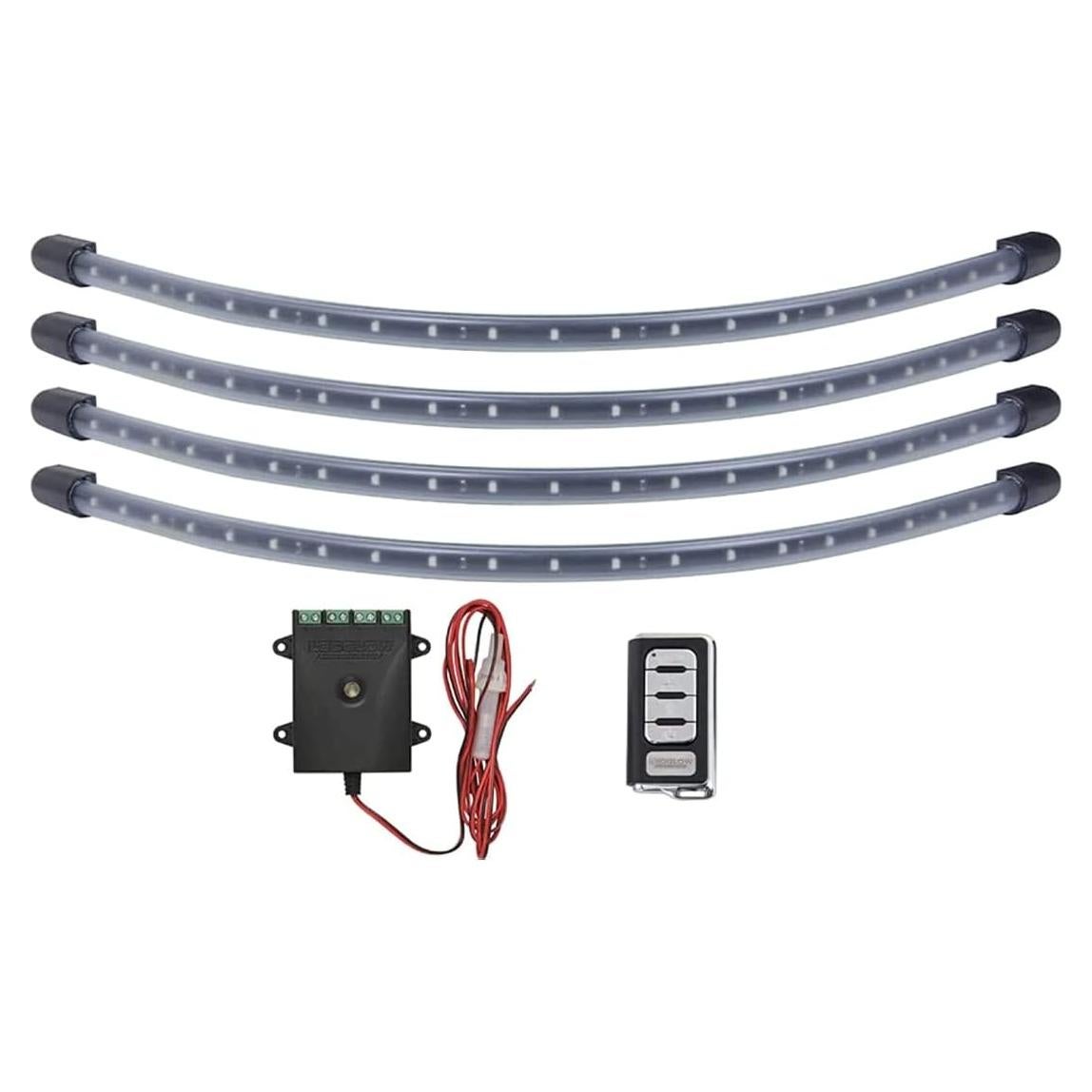 Kit de luces LEDGlow 4 piezas morado para carro de golf - Iluminación subterránea resistente al agua