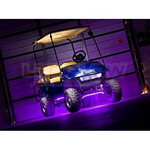 Kit de luces LEDGlow 4 piezas morado para carro de golf - Iluminación subterránea resistente al agua