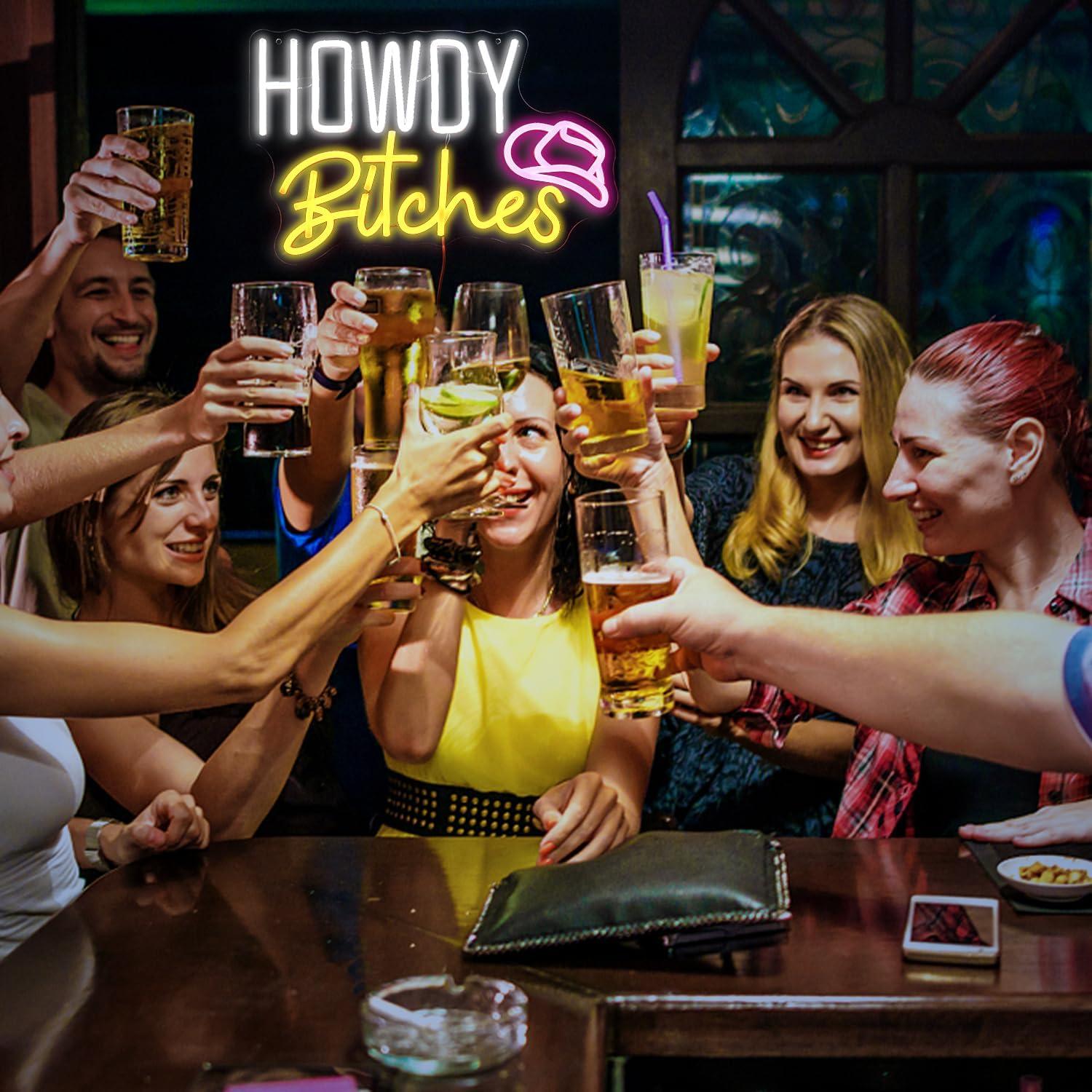 Cartel de Neón Howdy Bitches LMSIGNLY 27x43cm LED USB