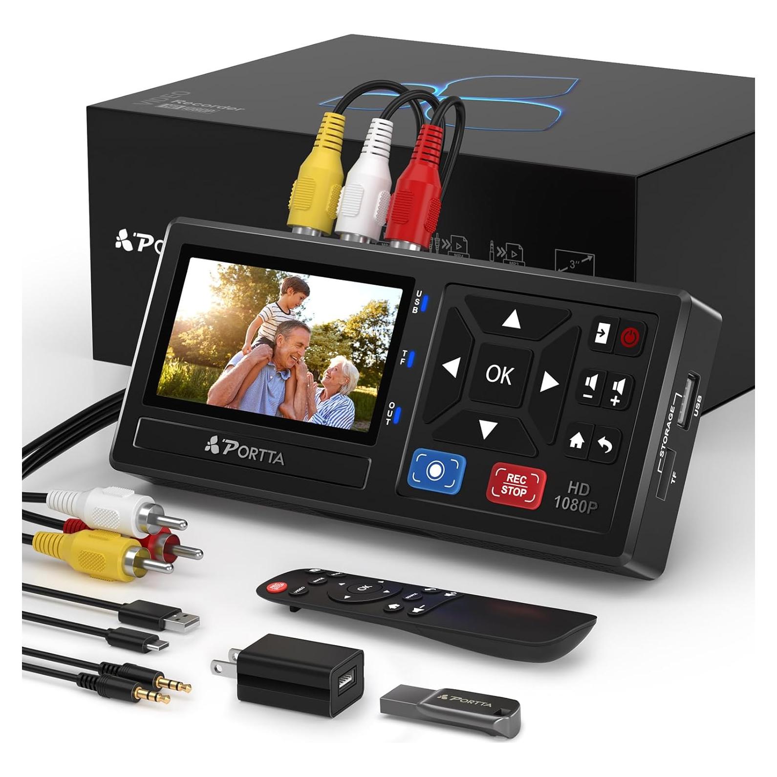 Convertidor de VHS a Digital Portta CHR101U3 1080P USB 128GB