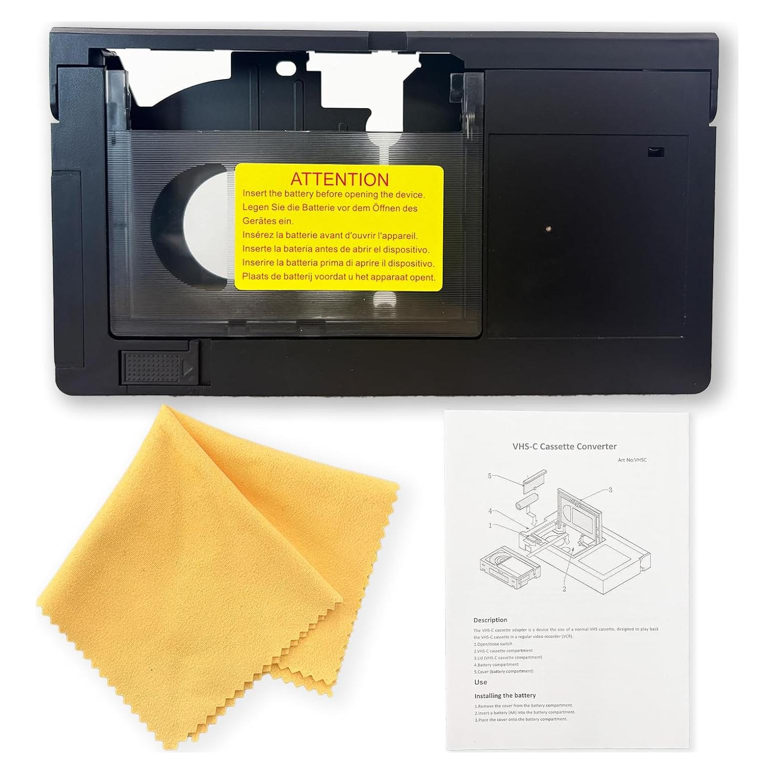 Adaptador VHS-C a VHS motorizado - Compatible con VCR