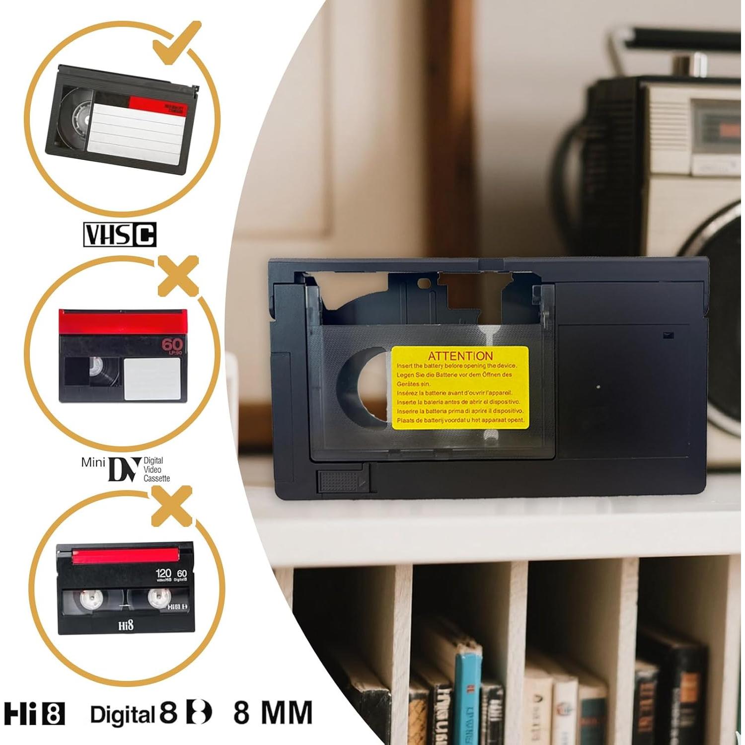 Adaptador VHS-C a VHS motorizado - Compatible con VCR