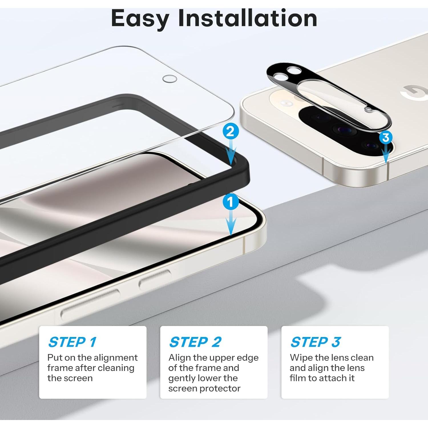 Protector de Pantalla y Lente OMOTON para Google Pixel 10 Pro