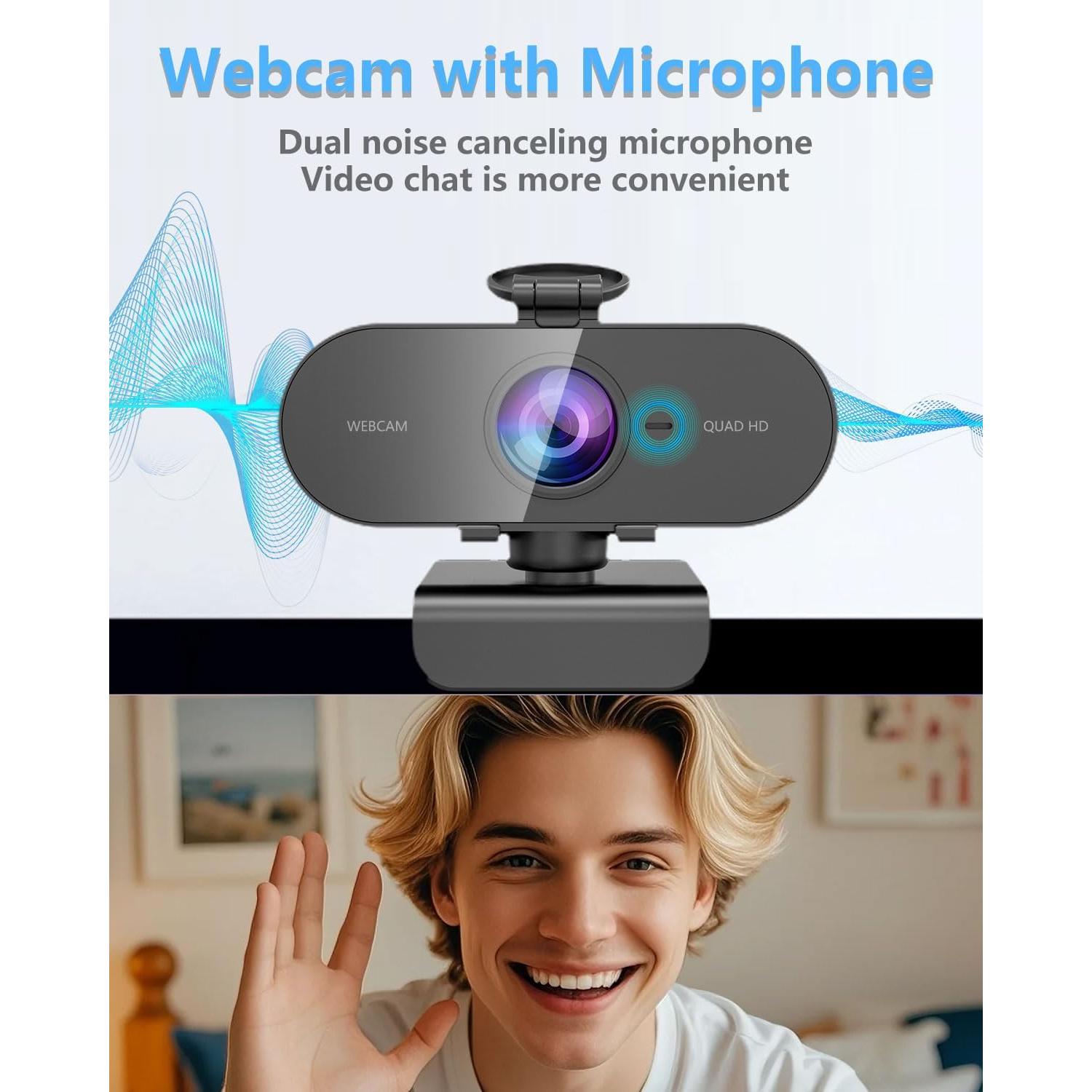 Cámara Web 2K FWV con Micrófono y Cubierta de Privacidad