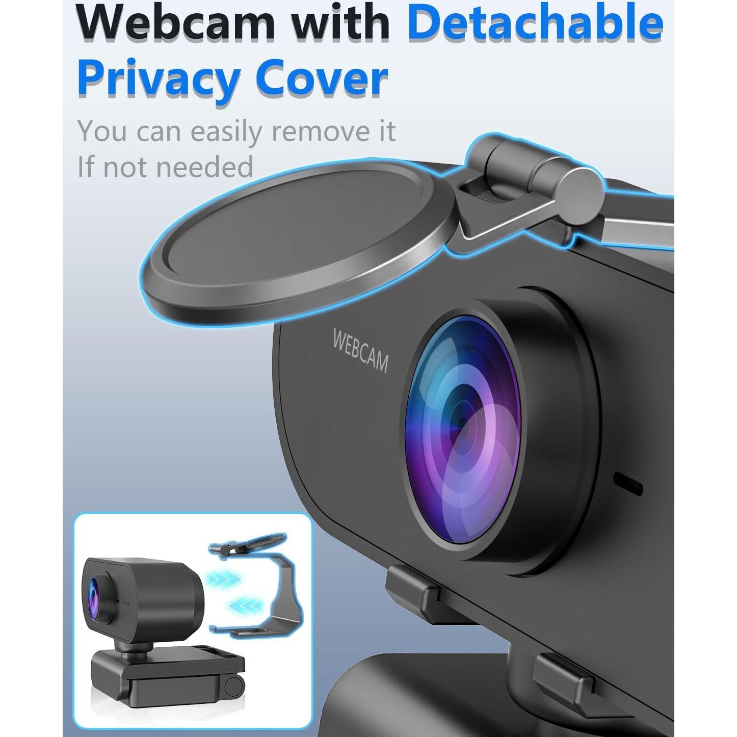 Cámara Web 2K FWV con Micrófono y Cubierta de Privacidad