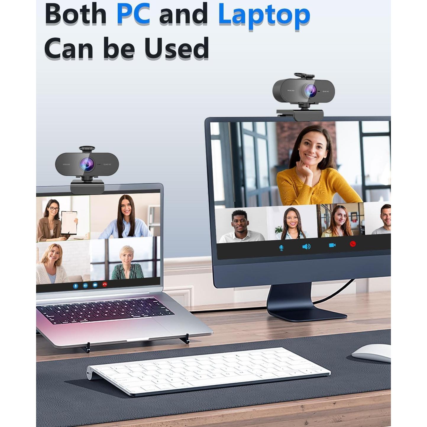 Cámara Web 2K FWV con Micrófono y Cubierta de Privacidad