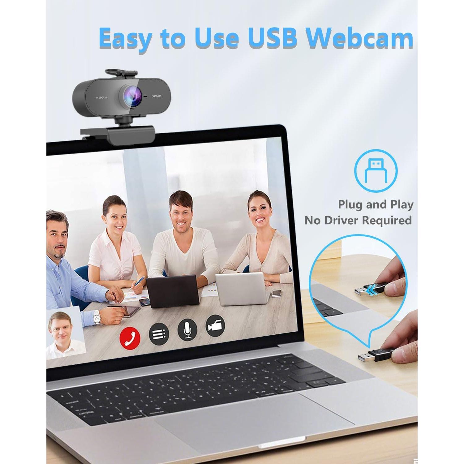 Cámara Web 2K FWV con Micrófono y Cubierta de Privacidad