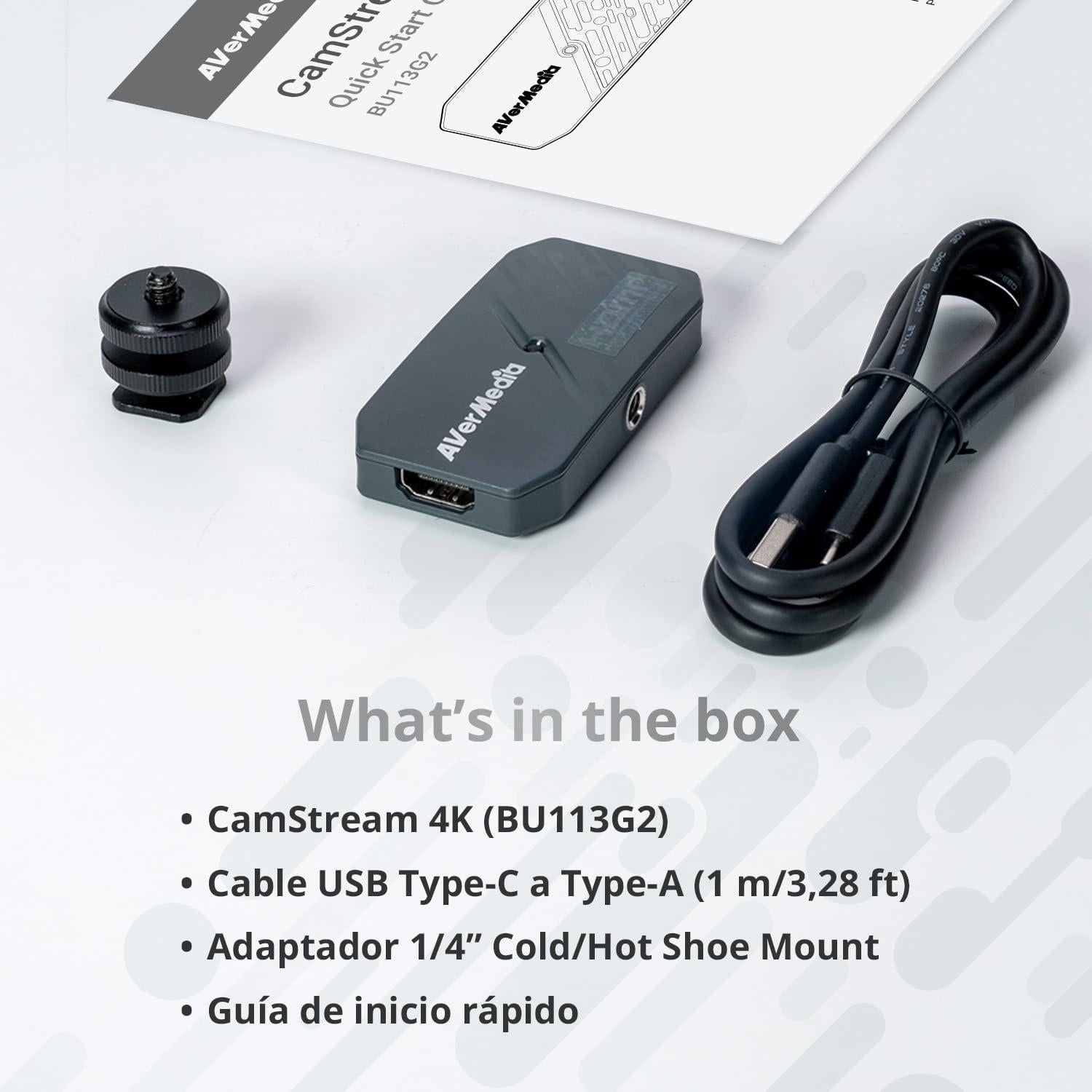 Tarjeta de Captura HDMI AVerMedia CamStream 4K BU113G2