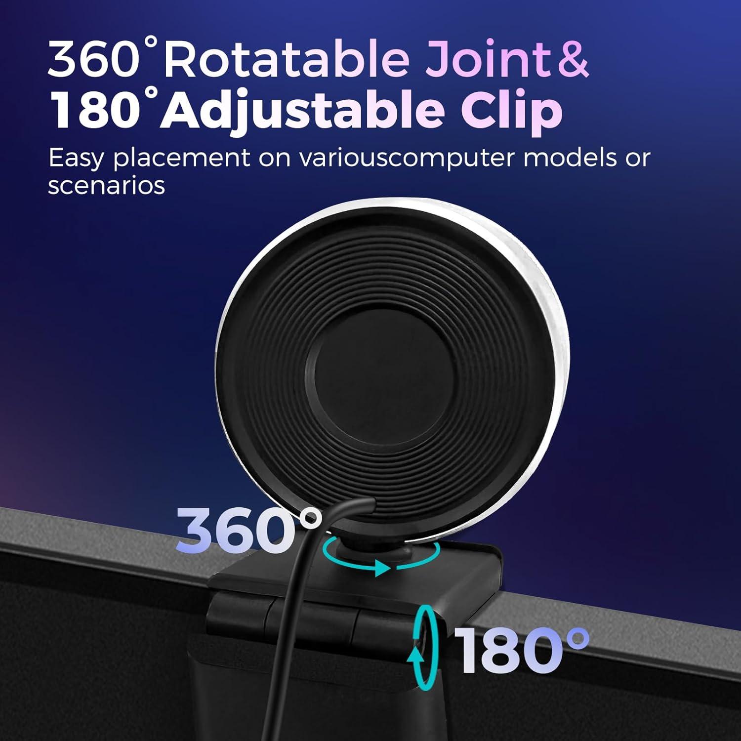 Cámara Web 4K PixelForge con Micrófono y Luz Integrada