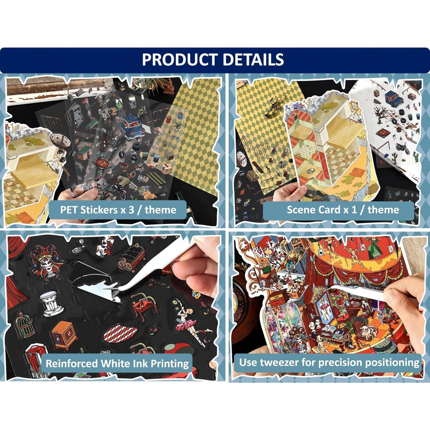 Conjunto de Stickers 3D Genérico Aventura Tamaño Grande