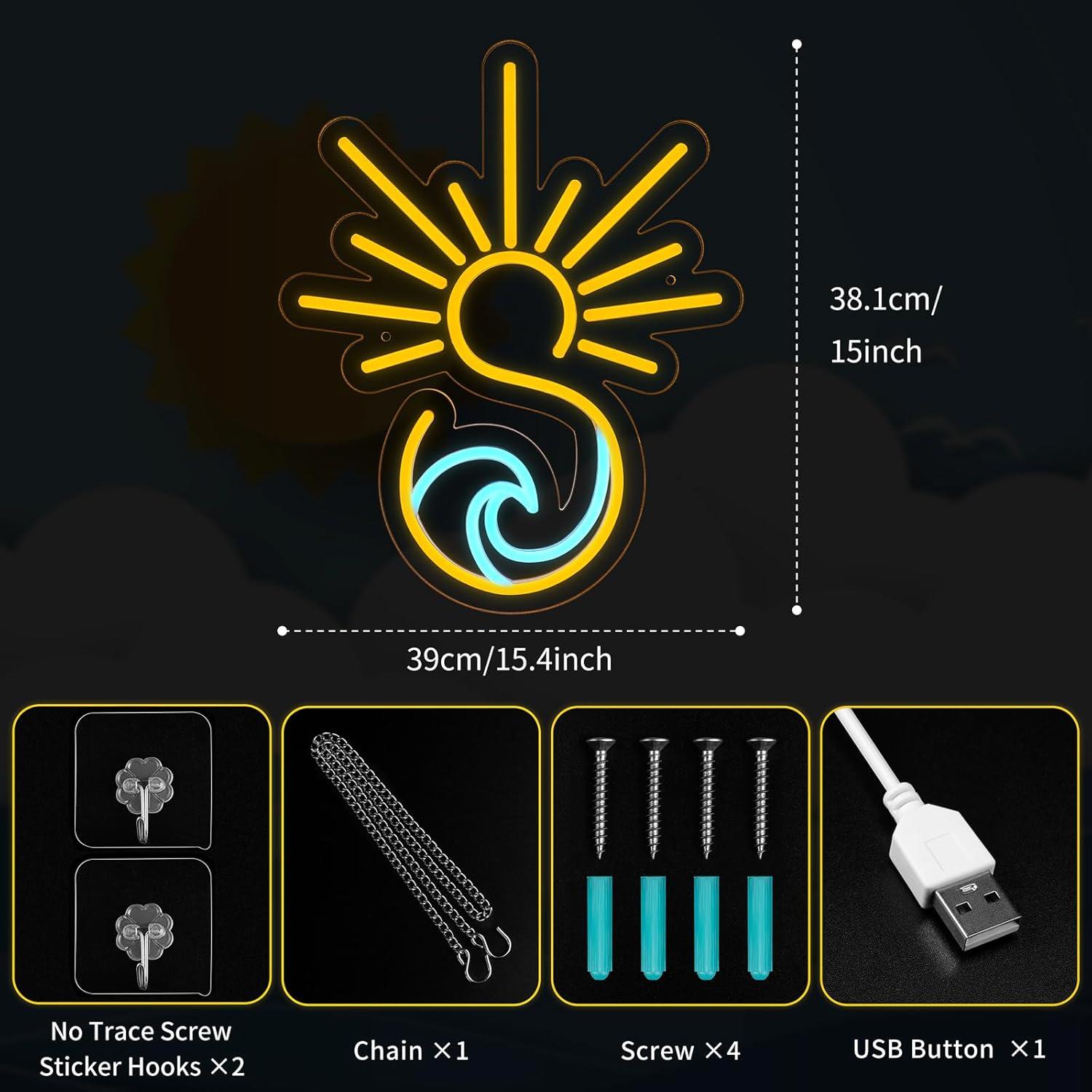 Cartel Neón LED MissAudrey Amanecer Atardecer con Temporizador