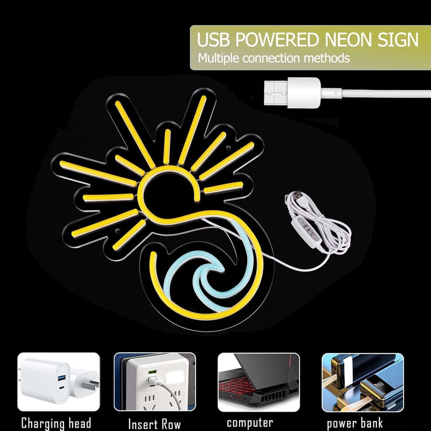 Cartel Neón LED MissAudrey Amanecer Atardecer con Temporizador