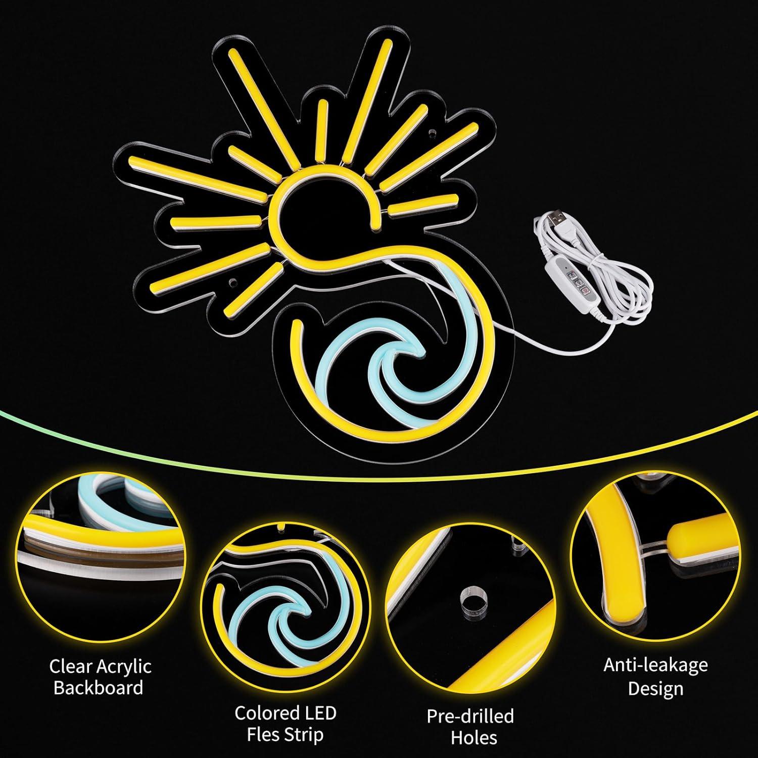 Cartel Neón LED MissAudrey Amanecer Atardecer con Temporizador