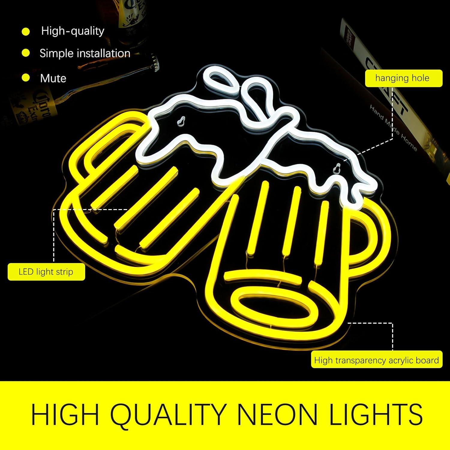 Letrero de Neón de Cerveza Mojoish 37.7x32.7cm Dimmable