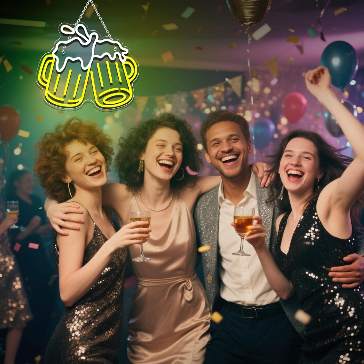 Letrero de Neón de Cerveza Mojoish 37.7x32.7cm Dimmable