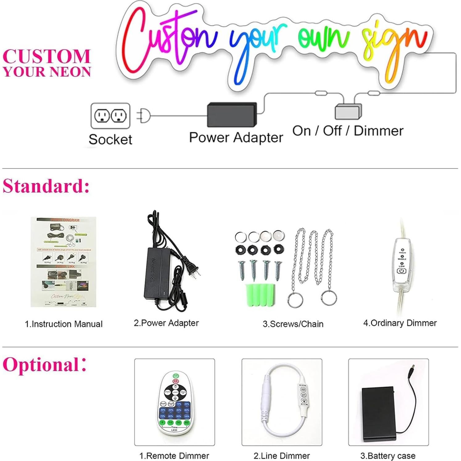 Letrero de Neón Personalizado LED 40.6 cm - Decoración Única