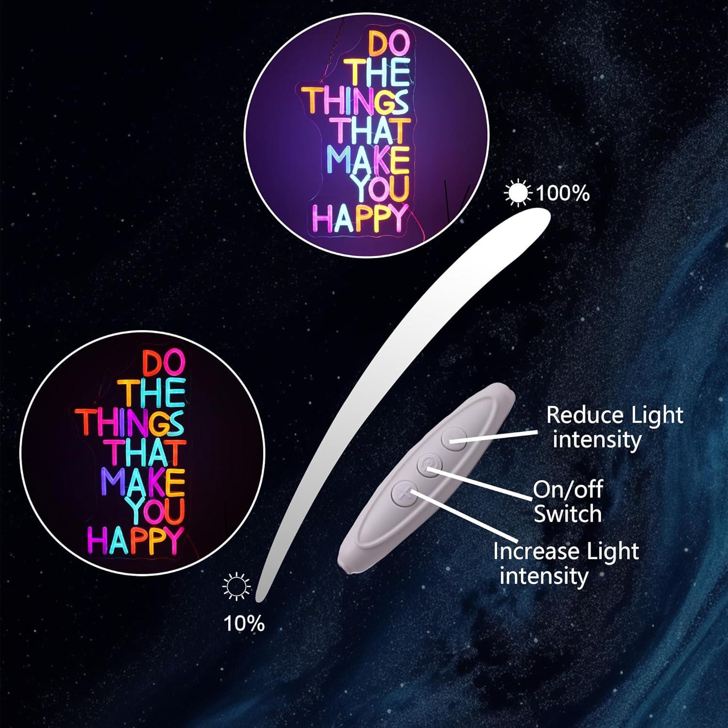 Letrero Neón LED Regulable XUENEYSILED 44x25cm Rojo Feliz