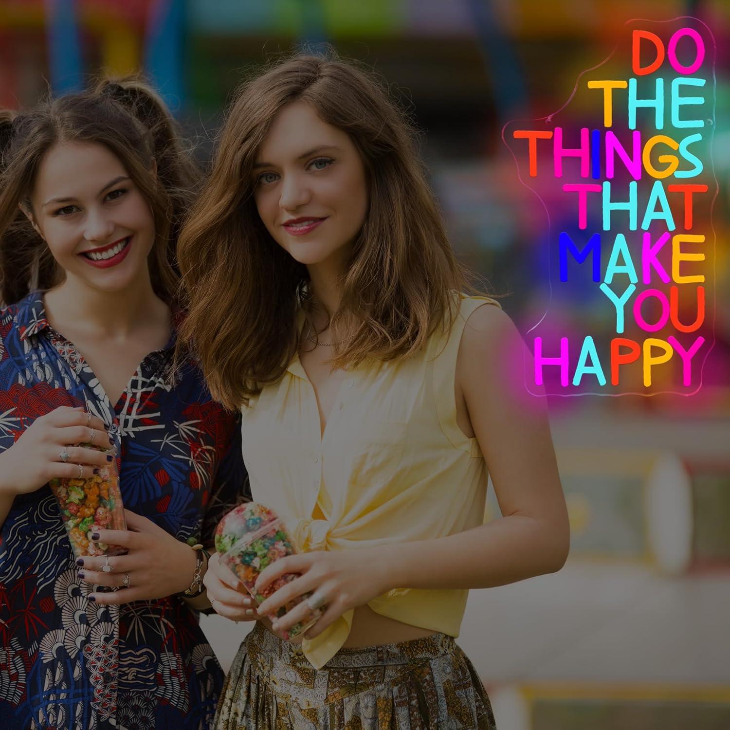 Letrero Neón LED Regulable XUENEYSILED 44x25cm Rojo Feliz