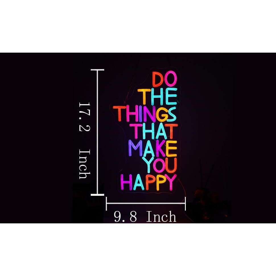 Letrero Neón LED Regulable XUENEYSILED 44x25cm Rojo Feliz