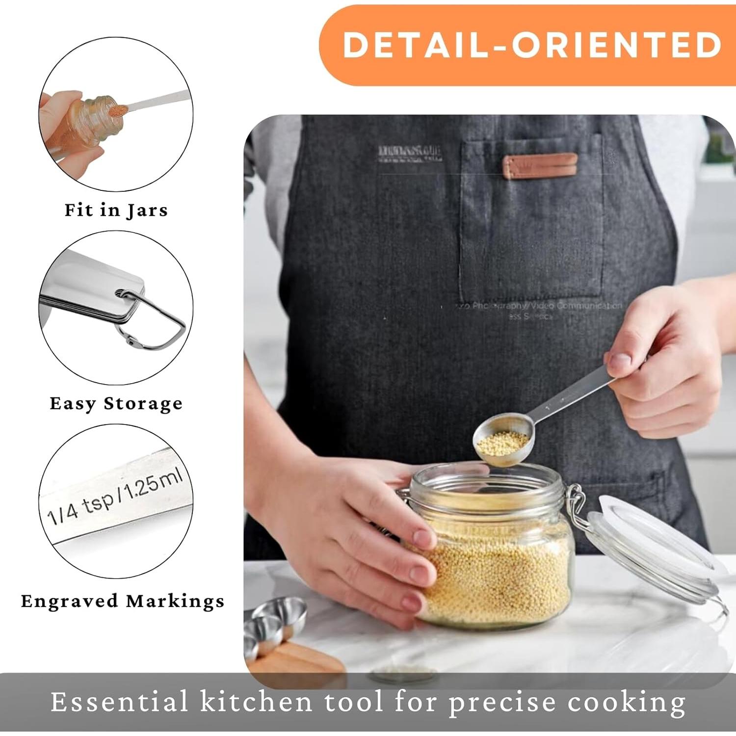 Juego de 12 Piezas Tazas y Cucharas Medidoras YUNNKEEY