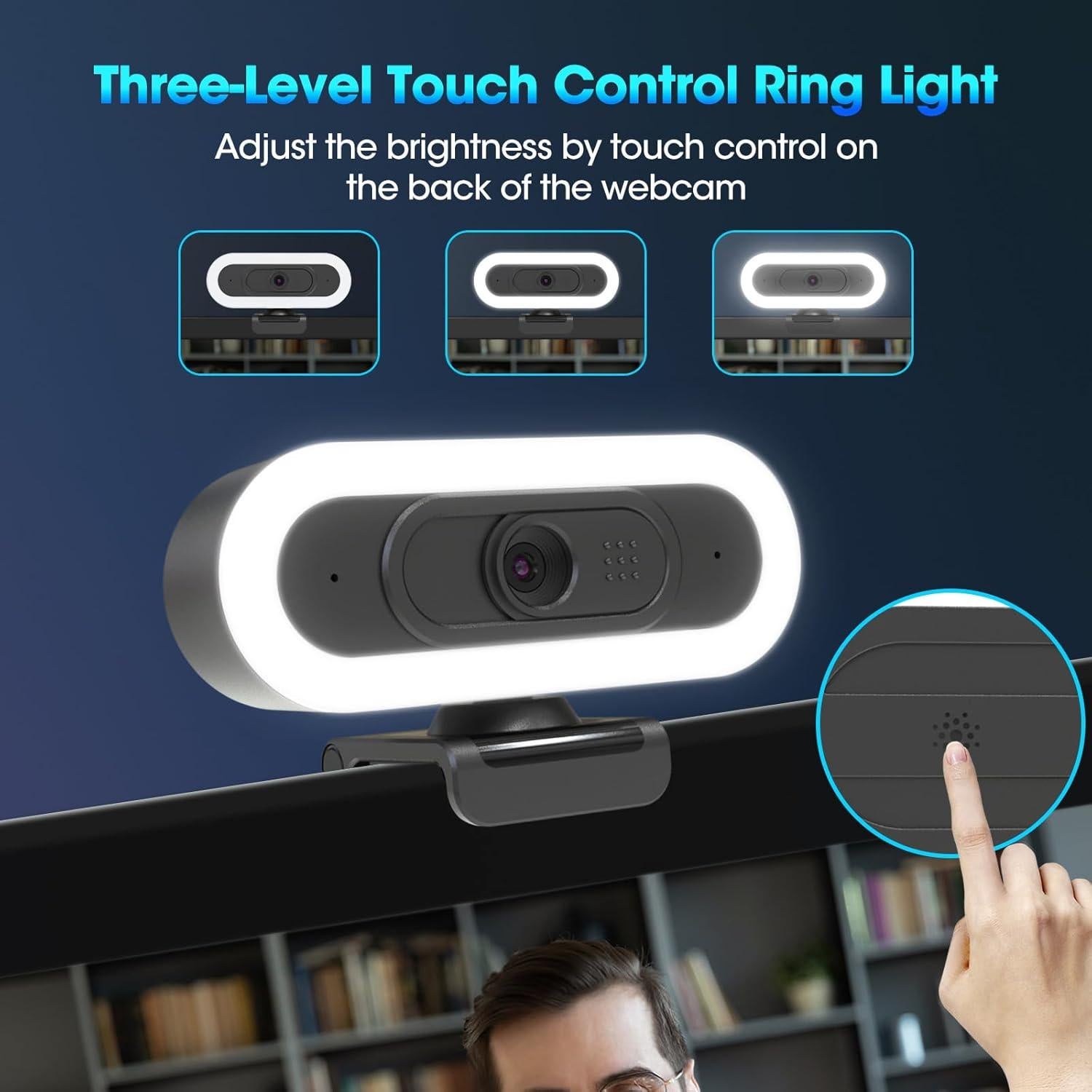 Cámara Web ToLuLu 2K RGB con Micrófono y Luz LED