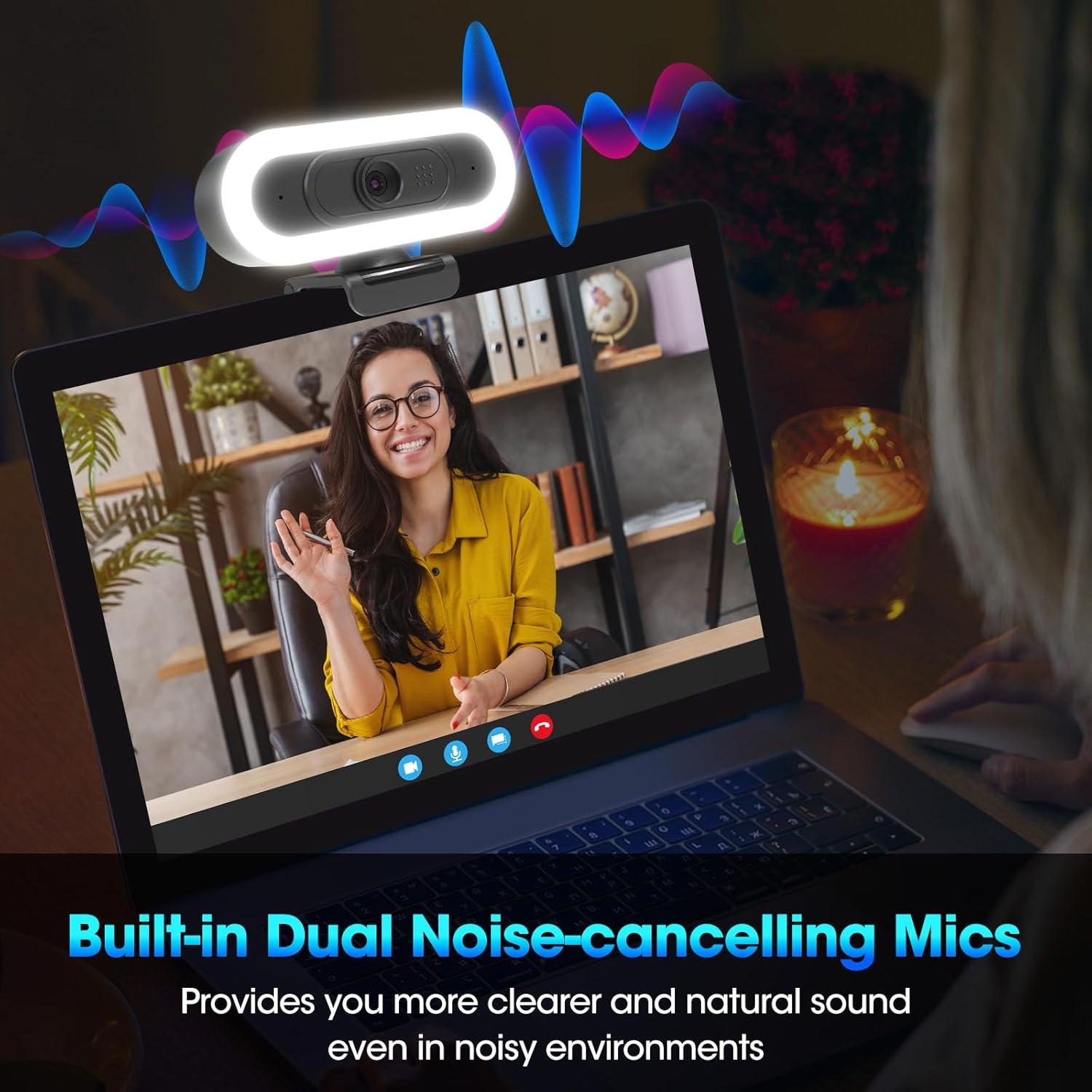Cámara Web ToLuLu 2K RGB con Micrófono y Luz LED