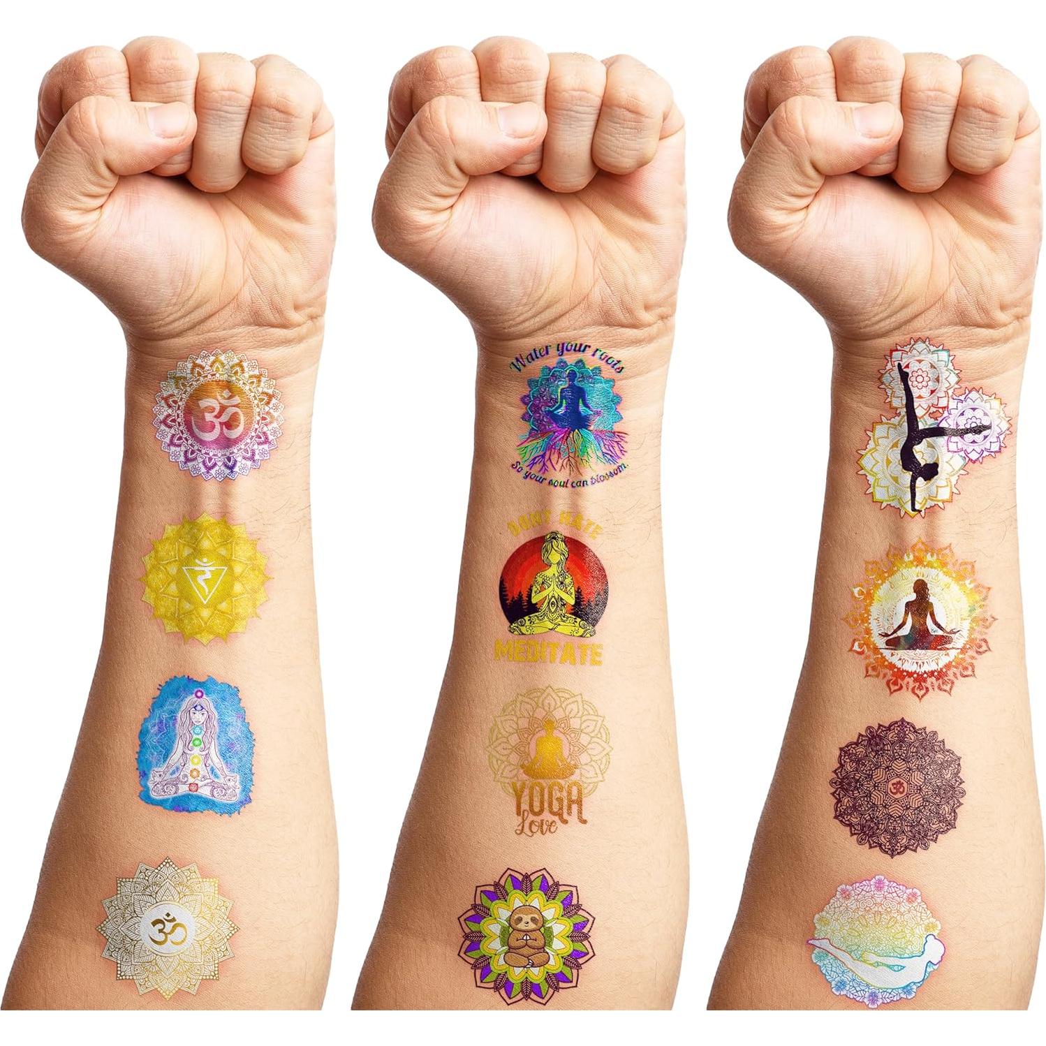 100 Tatuajes Temporales Mandala Yoga MeoIsDaBest 15.5x7.9cm