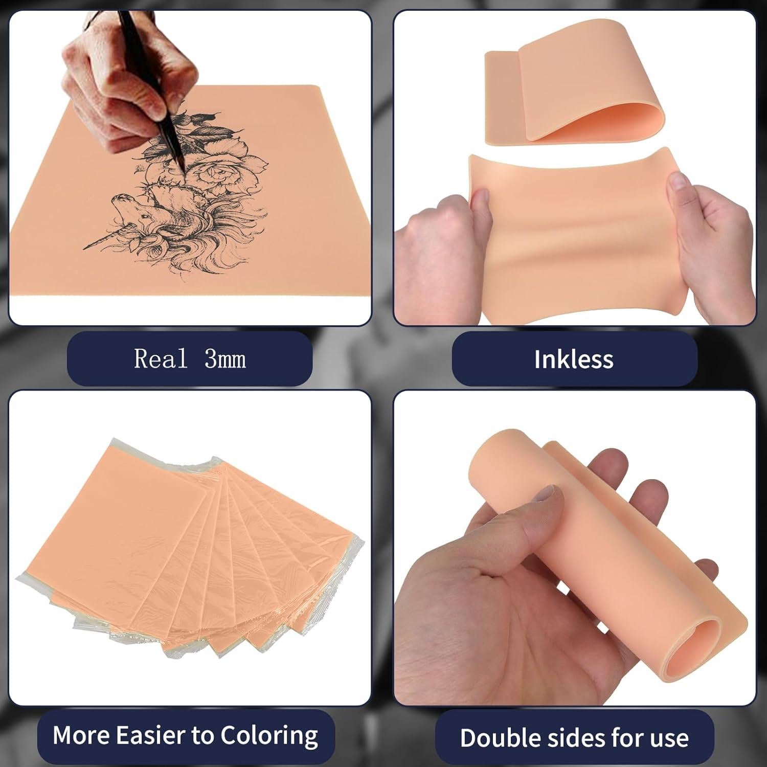 Piel de práctica para tatuajes Narkasy 5 piezas 20x15 cm