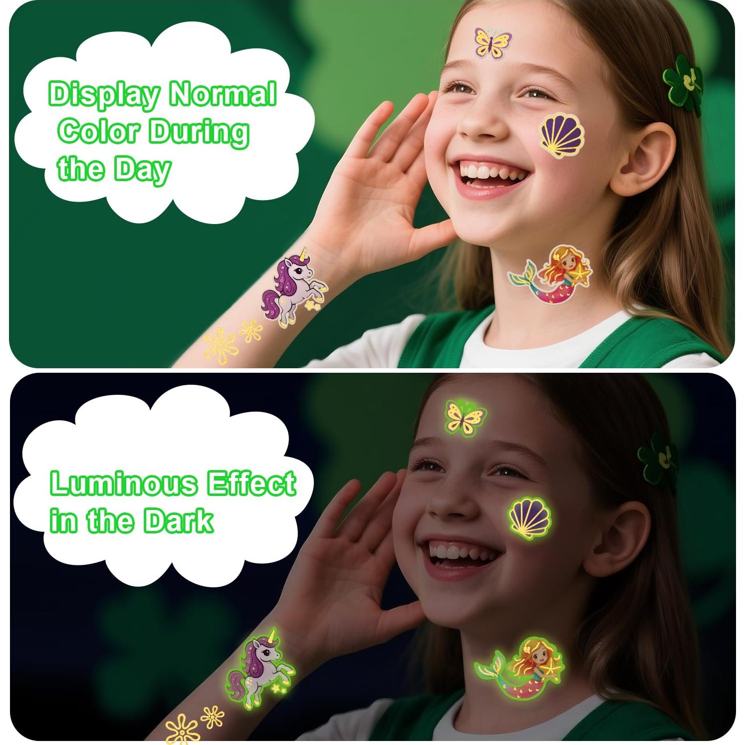 180 Tatuajes Temporales Brillantes Gabizafia para Niños