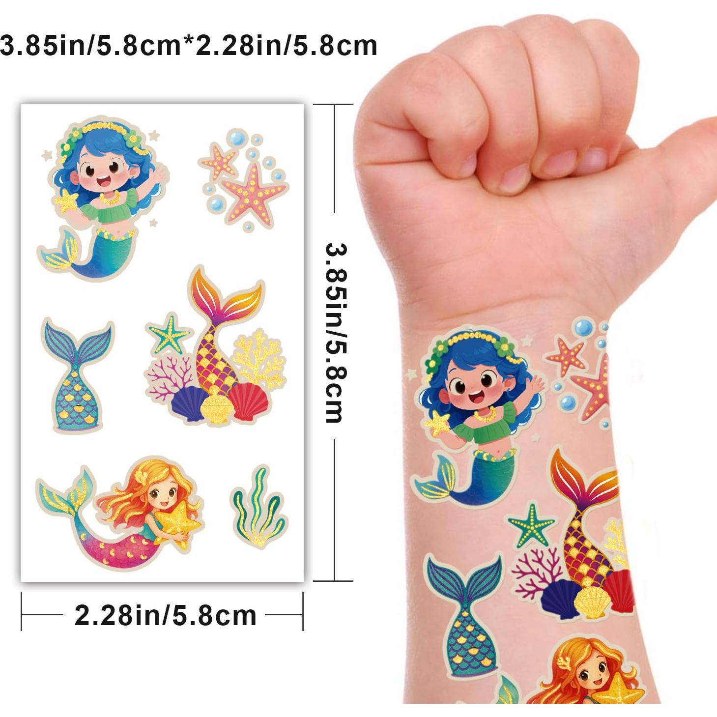180 Tatuajes Temporales Brillantes Gabizafia para Niños