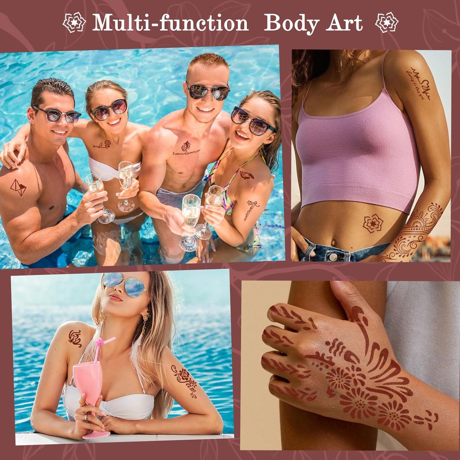 Kit de Tatuajes Temporales ManYan HaiYan - 4 Pcs, 40 Patrones