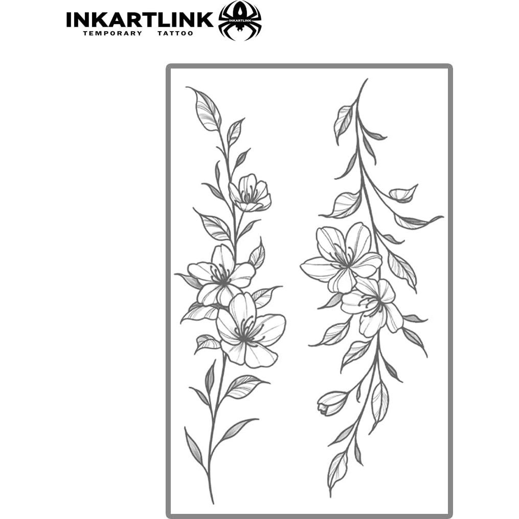Tatuaje Semipermanente INKARTLINK Flor 17 Realista Impermeable