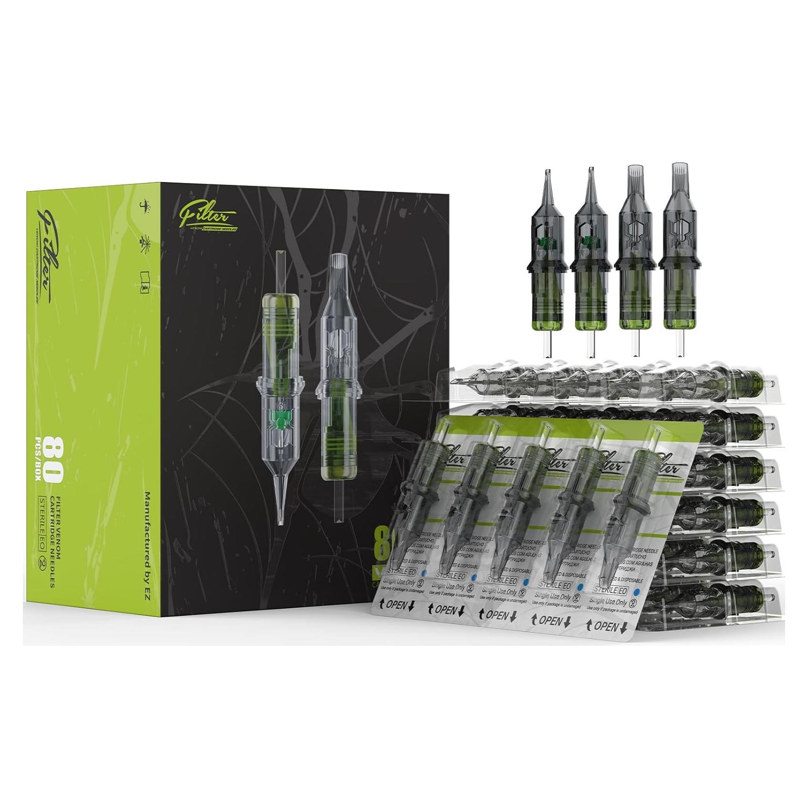 Agujas de Cartucho para Tatuaje Venom 80Pcs #12 Variadas