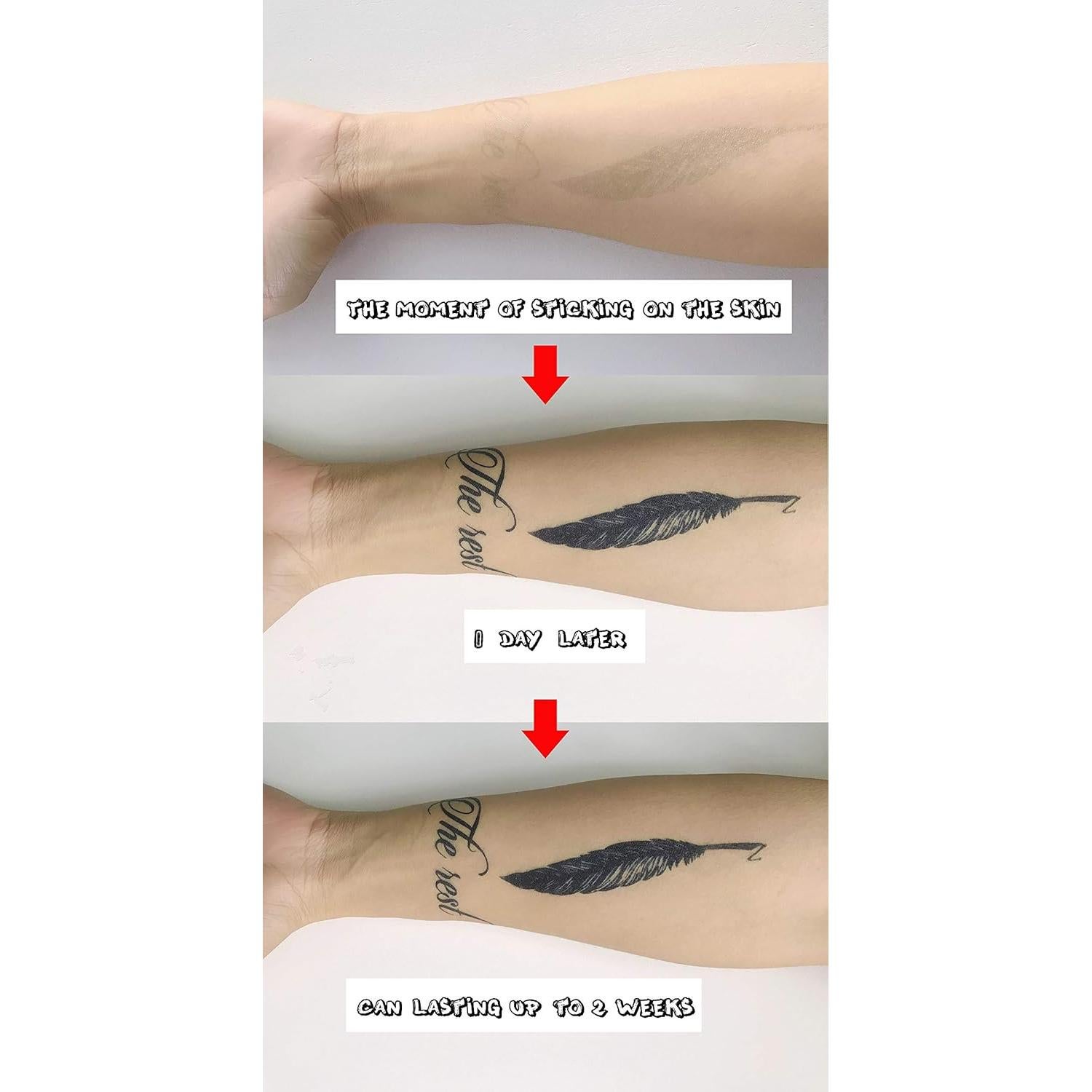 Tatuajes Temporales Semipermanentes LEOARS Letras 6 Hojas