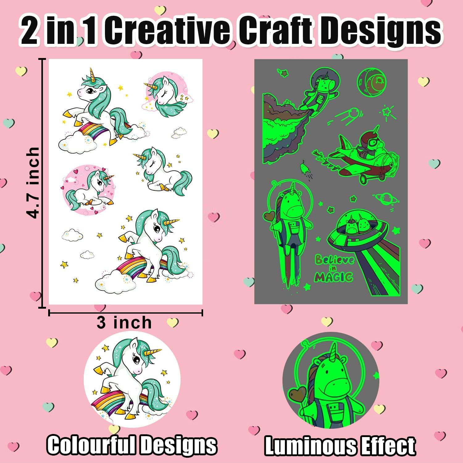 Tatuajes Temporales para Niñas Leesgel - 240+ Diseños Luminosos