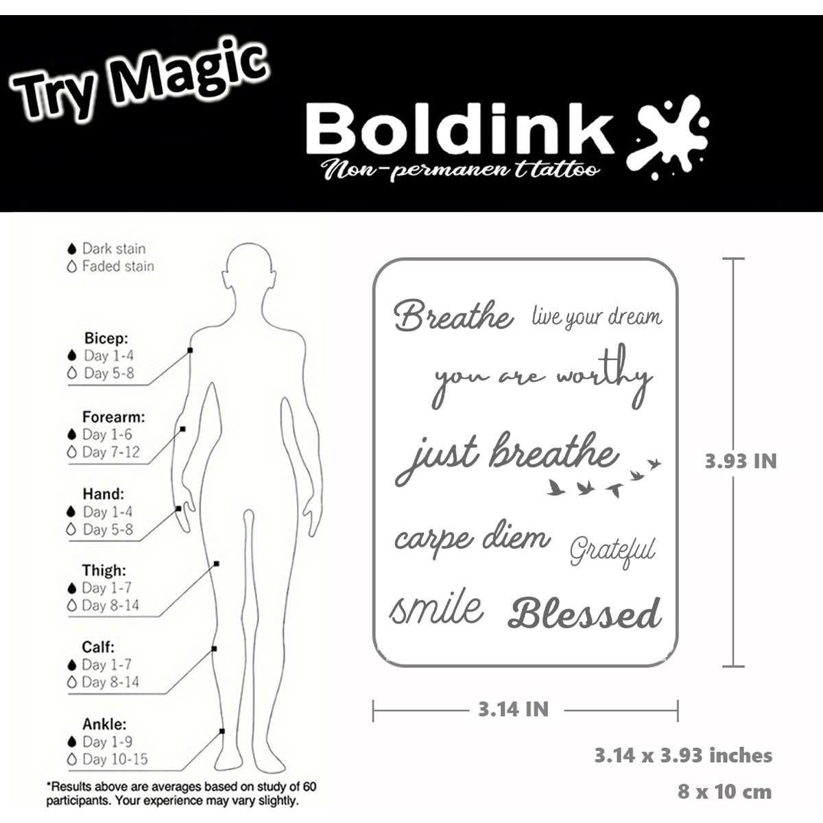 Tatuajes Temporales Boldink - Diseño Único, Impermeables, 15 Días