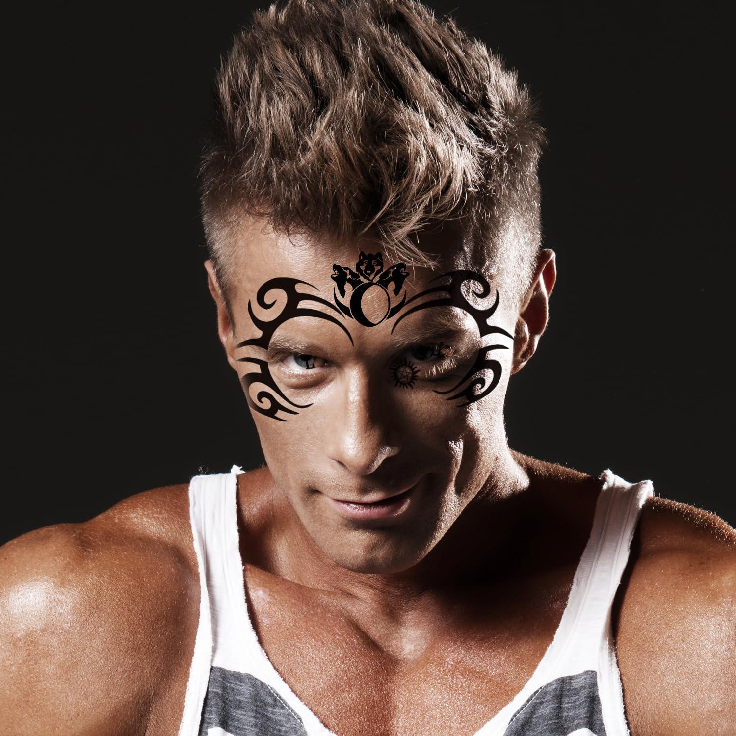 Tatuajes Faciales Temporales KOTBS - 9 Hojas a Prueba de Agua