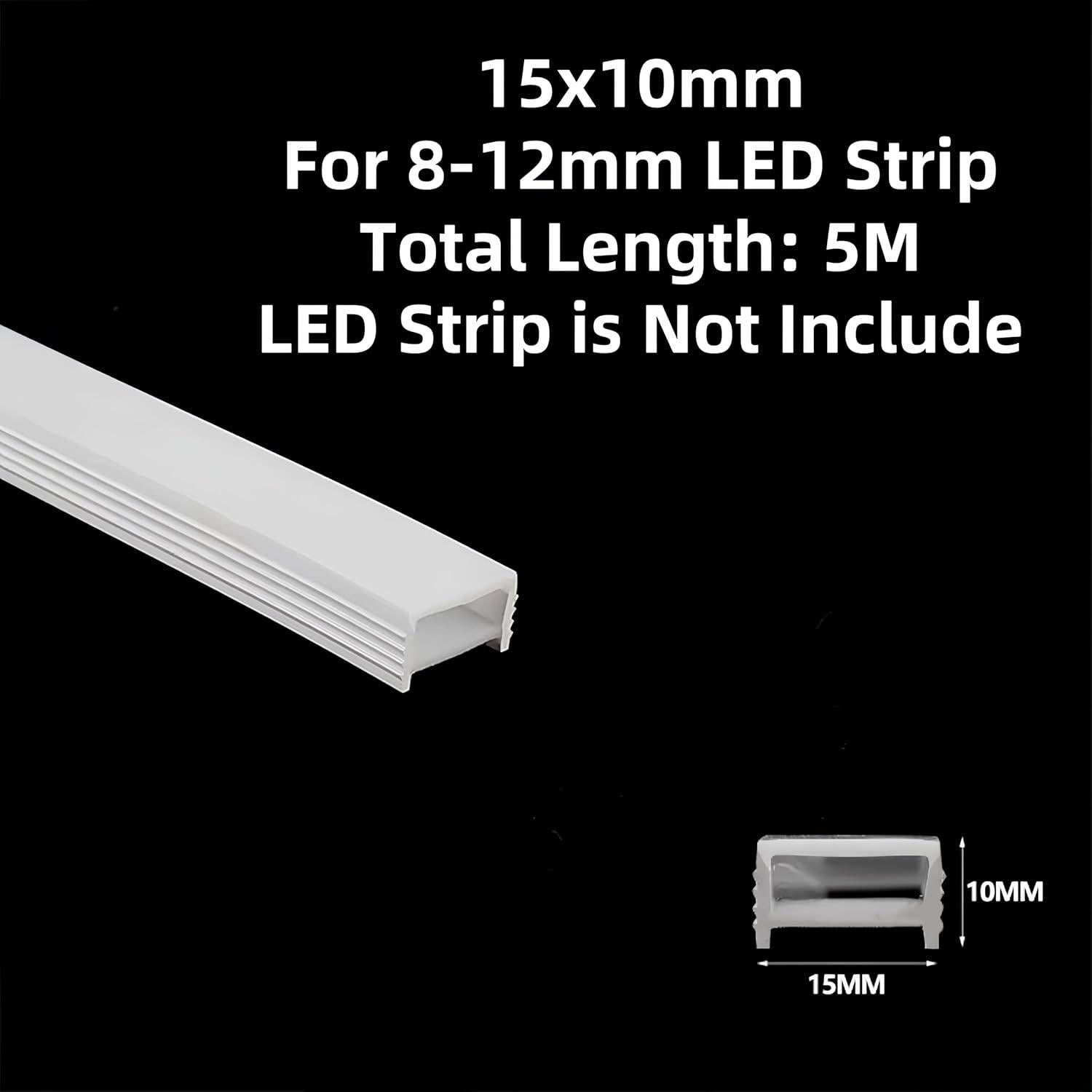Canal LED de Silicona KSDLMPA 5M IP67 para Tiras de 8-12mm