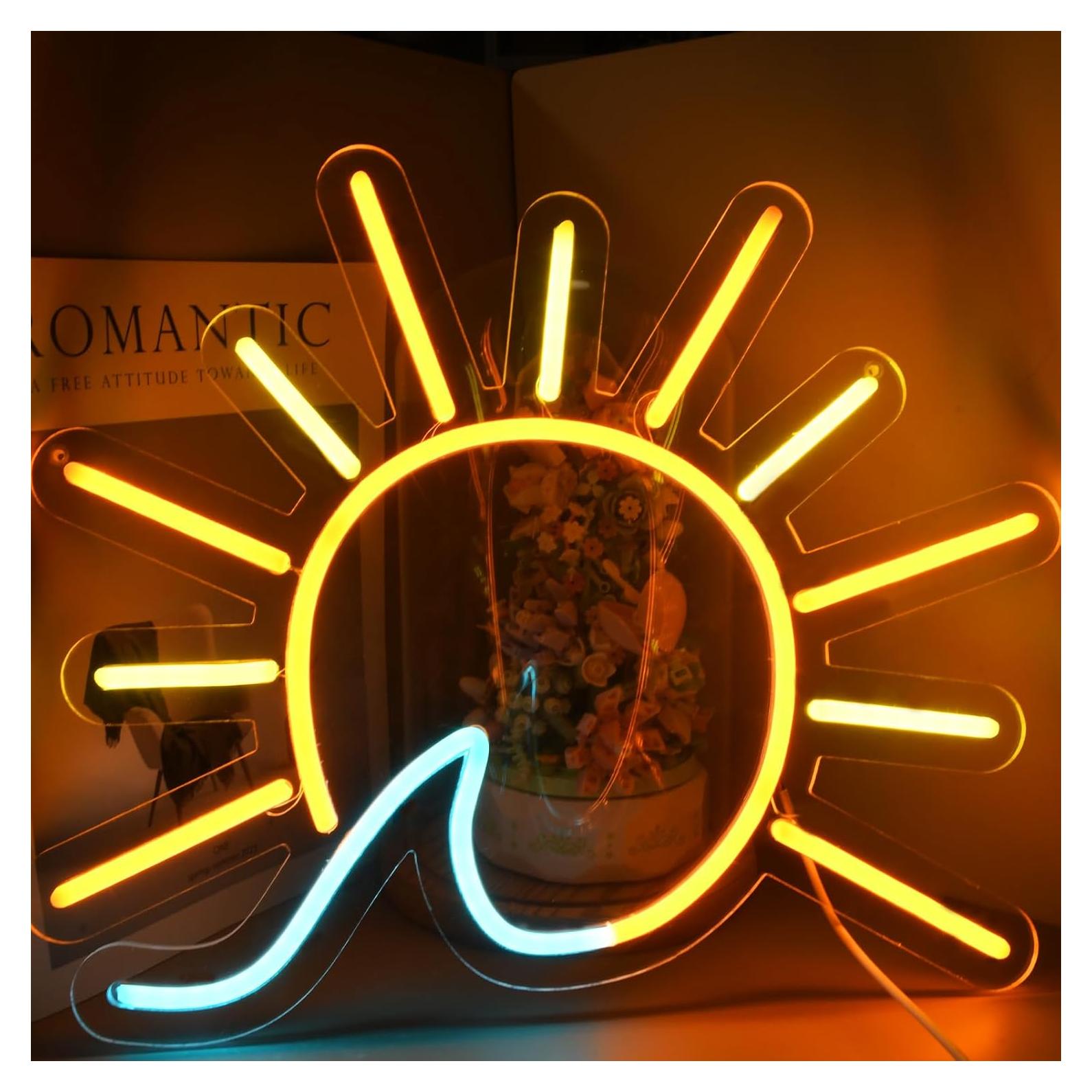 Letrero de Neón LED Amanecer y Atardecer QIXCOZTI 38x20cm